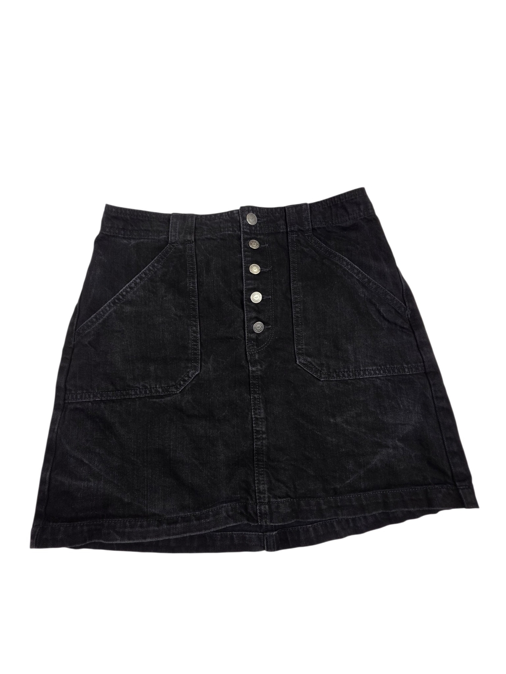 Hollister Ultra High-Rise Button Front Denim Mini Skirt – Women’s Size 9 – Black